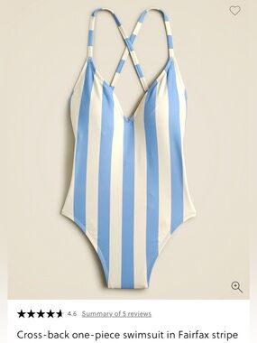 J.Crew cross back one piece in Fairfax Stripe